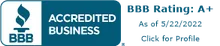 BBB Accredited Business, A+ rating